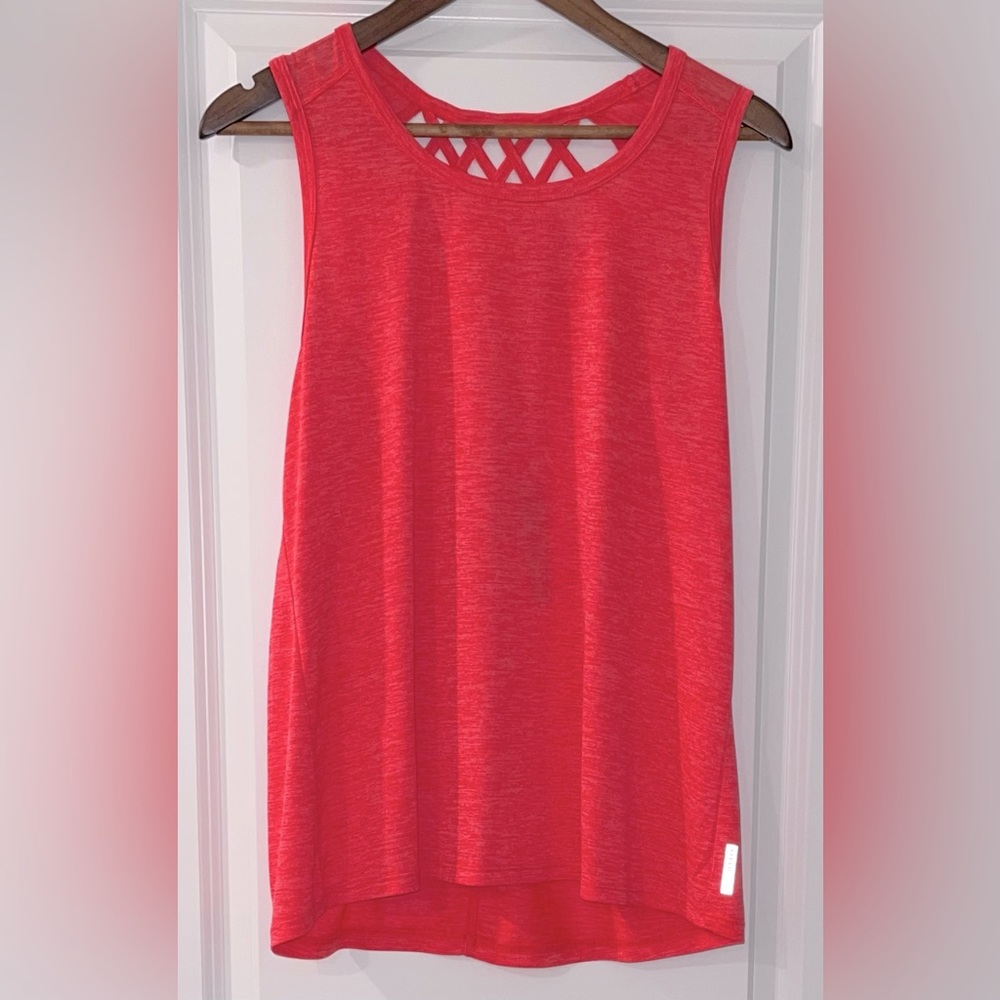 RBX Women's XL Pink Sleeveless Activewear Shirt With  Cris Cross Design In Back